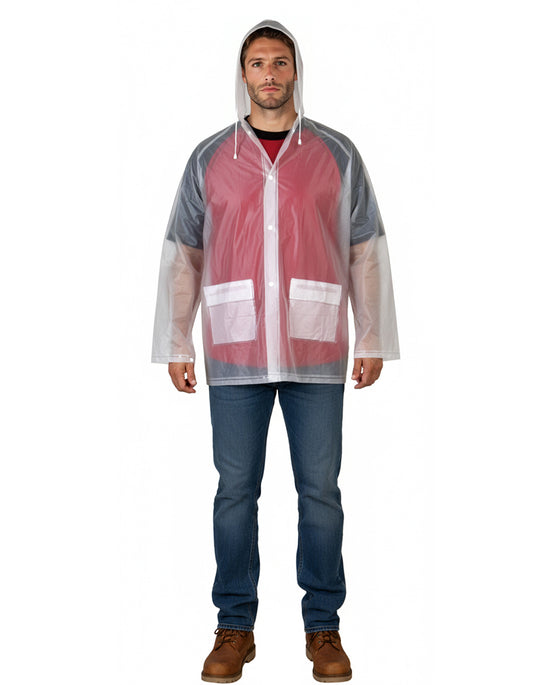 Adult Rainjacket PVC frosted white