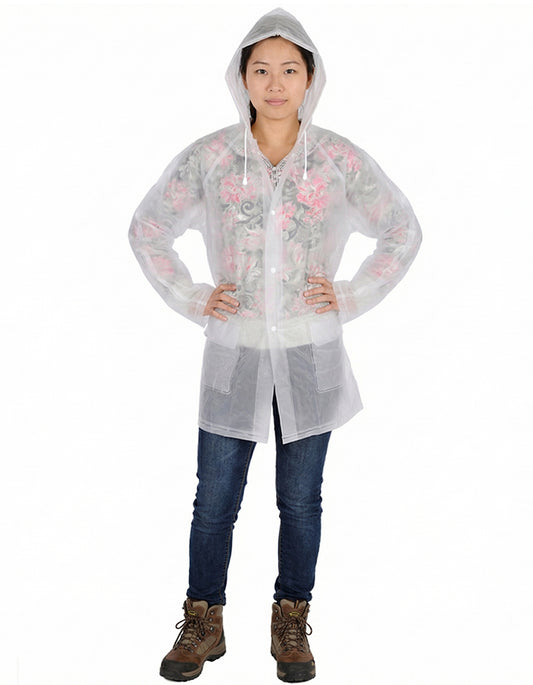 Adult Rainjacket PVC frosted white