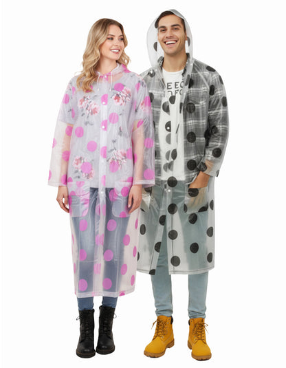 Adult Raincoat dot print long