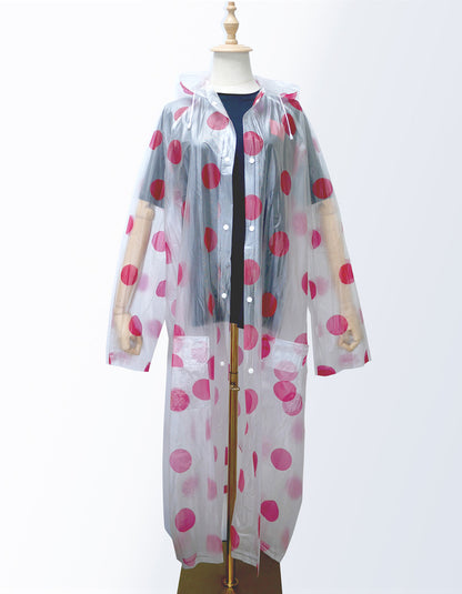 Adult Raincoat dot print long