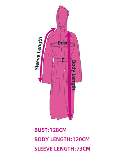 Woman's Raincoat Long PVC plastic waterproo hooded lightweight
