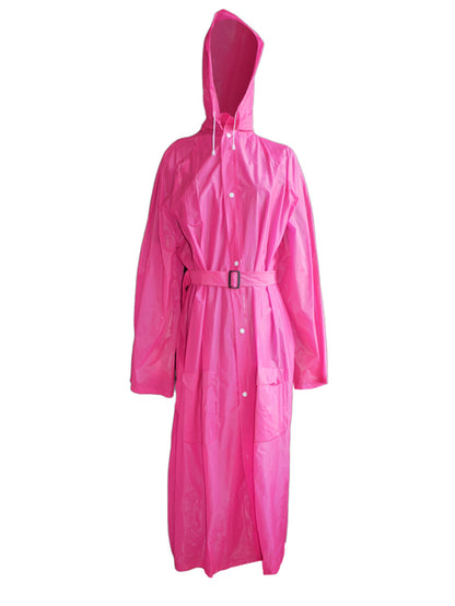 Woman's Raincoat Long PVC plastic waterproo hooded lightweight