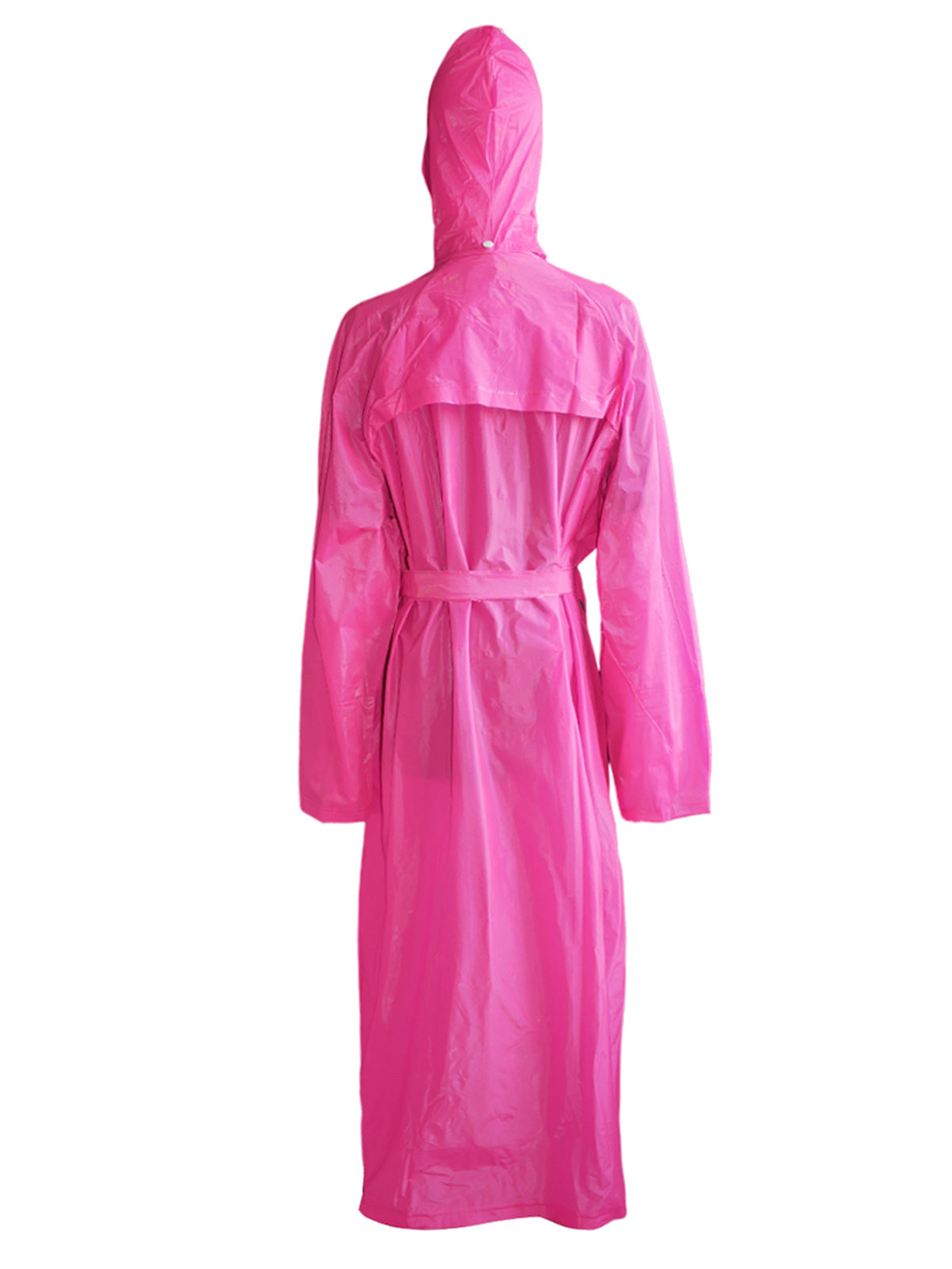 Woman's Raincoat Long PVC plastic waterproo hooded lightweight