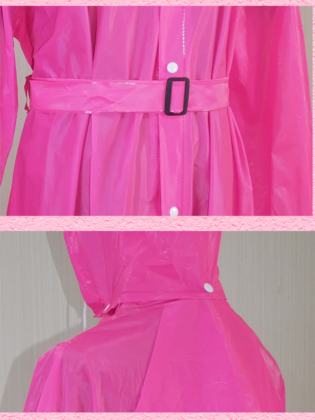 Woman's Raincoat Long PVC plastic waterproo hooded lightweight