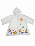 Children's Raincoat frosted white factory whosale PVC waterproof hooded
