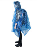 Adult Rainponcho unisex 3 in 1 PVC dot print one size hooded waterproof wholesale OEM&ODM