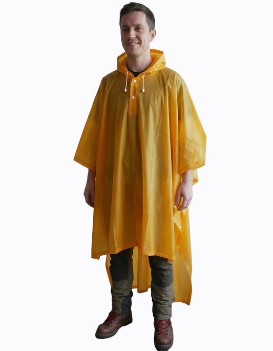 Adult Poncho stretched for backpack