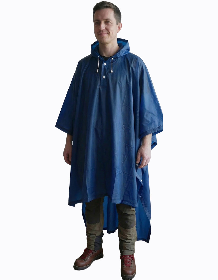 Adult Poncho stretched for backpack