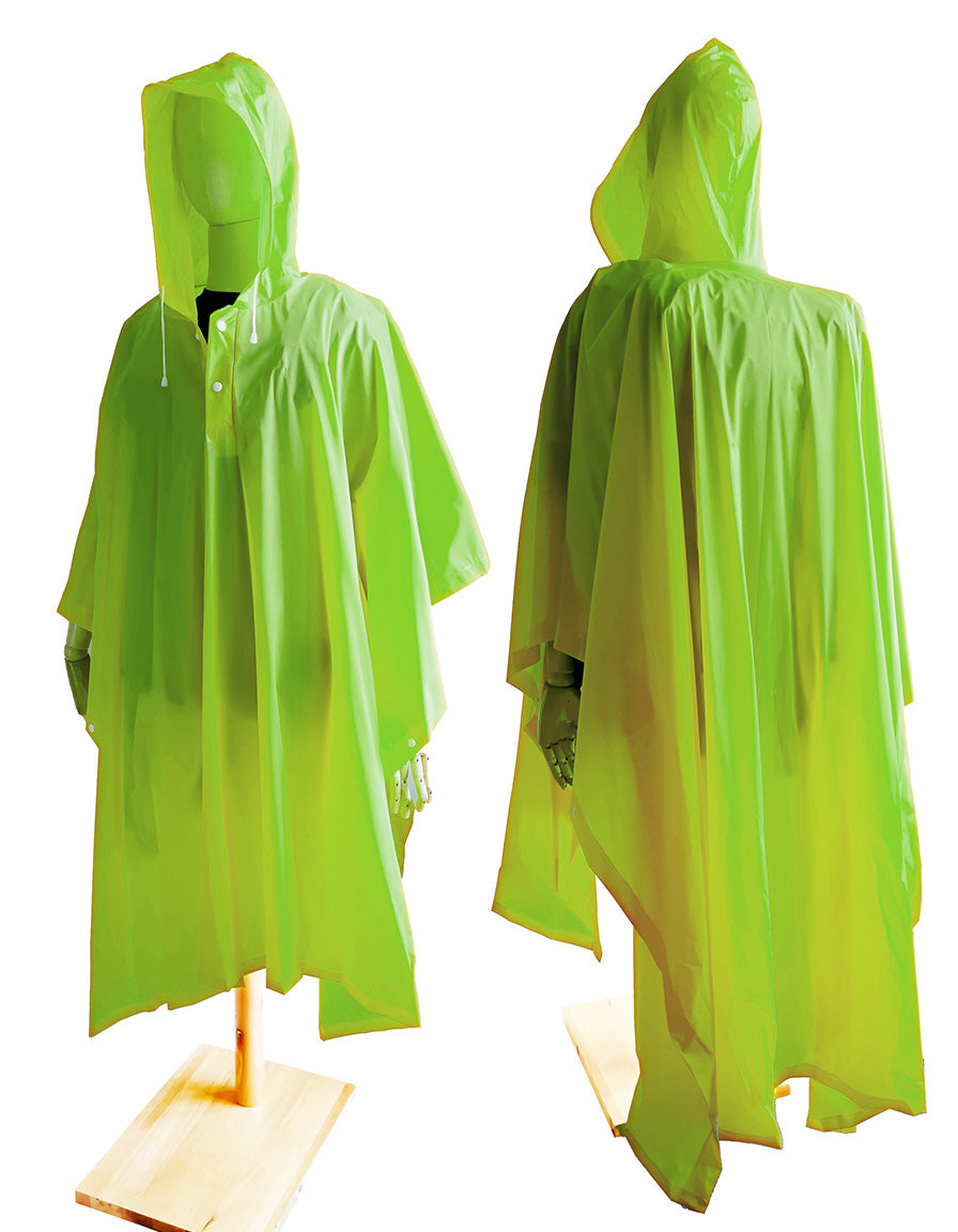 Adult Poncho stretched for backpack