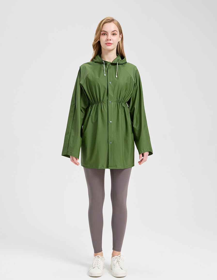 Woman's Raincoat mid-length,elastic waist,fashion ideal for tour,daily use WHOSALE