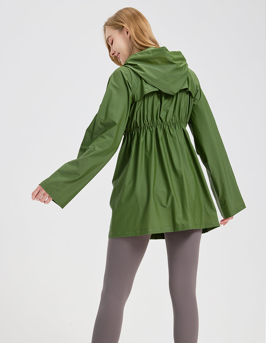 Woman's Raincoat mid-length,elastic waist,fashion ideal for tour,daily use WHOSALE