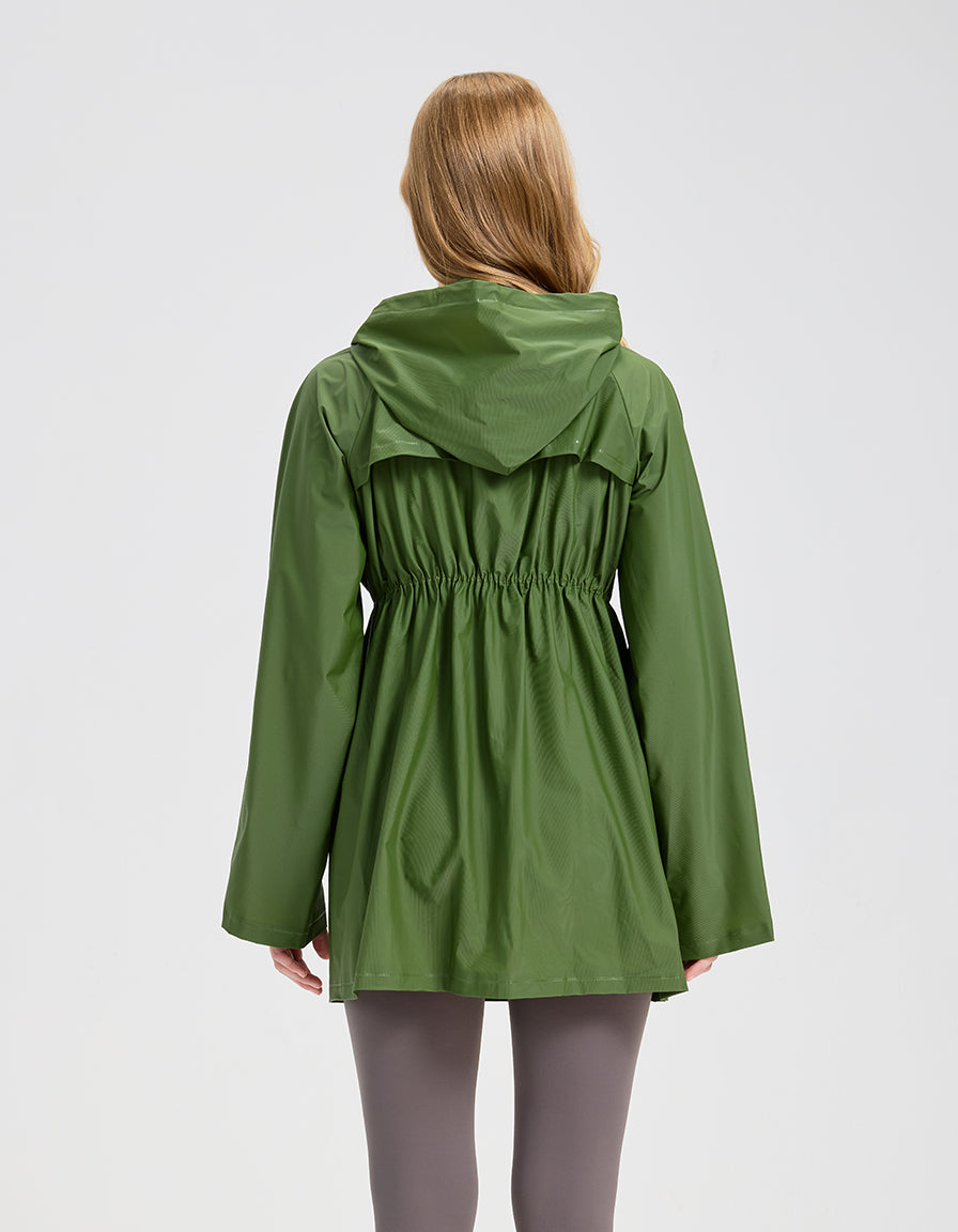 Woman's Raincoat mid-length,elastic waist,fashion ideal for tour,daily use WHOSALE