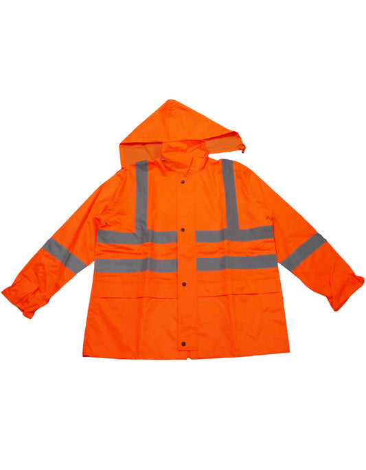 Rainsuit 190T Polyester with PVC coating orange