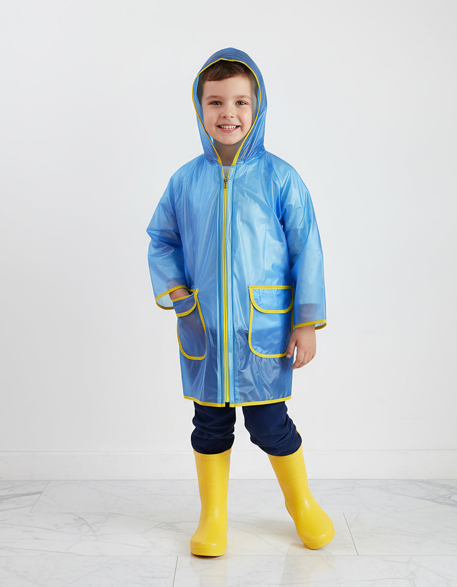 Kids Raincoat zipper frosted blue