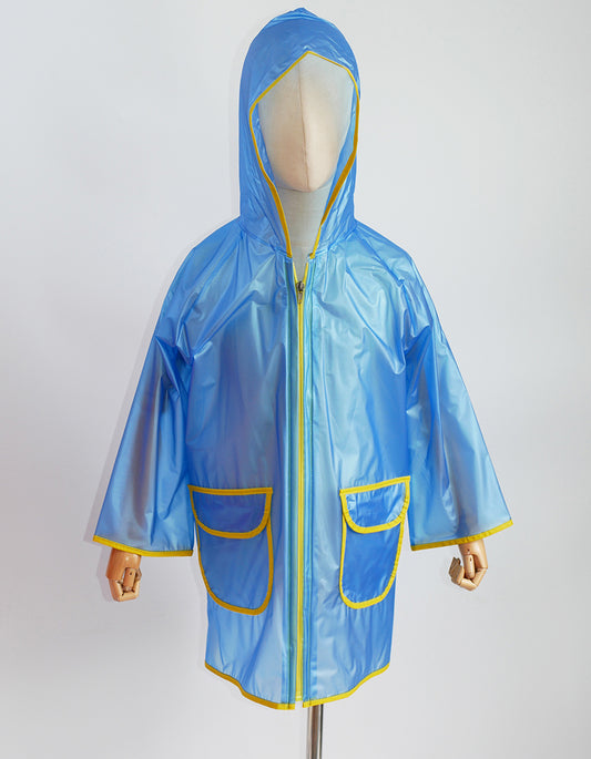Kids Raincoat zipper frosted blue