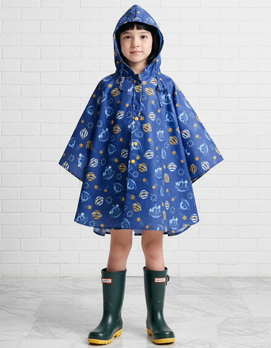 Kids Rainponcho polyester lightweight pattern