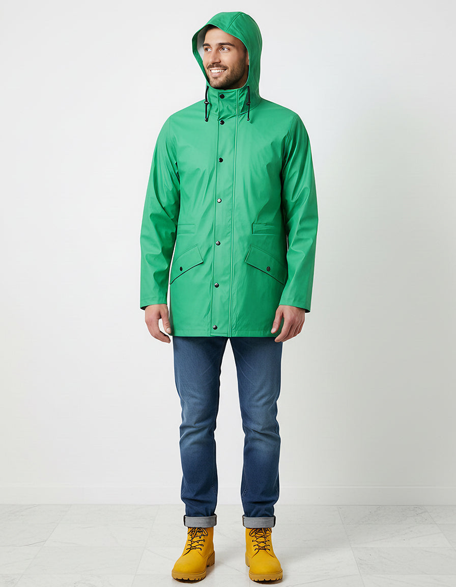 Adult Raincoat PU waterproof hooded