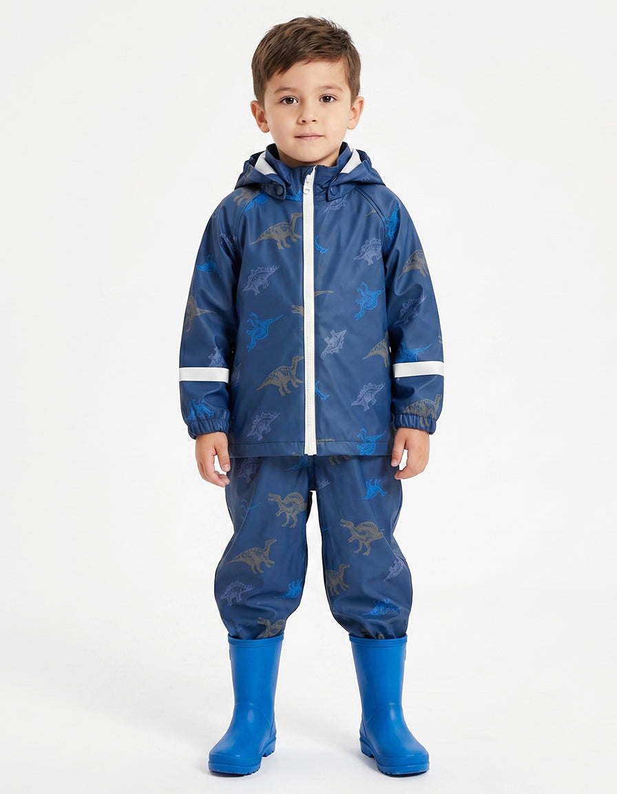 Kids PU rainsuit hooded,jacket and pants