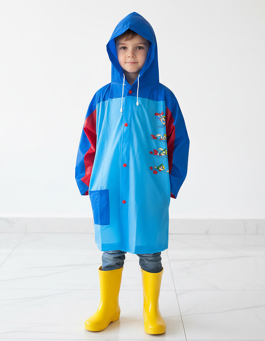 Kids Raincoat PVC 2tone blue