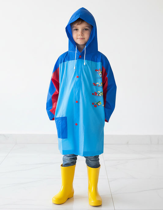 Kids Raincoat PVC 2tone blue