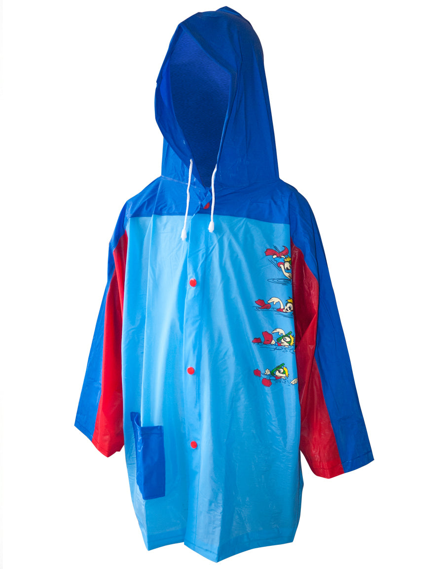 Kids Raincoat PVC 2tone blue