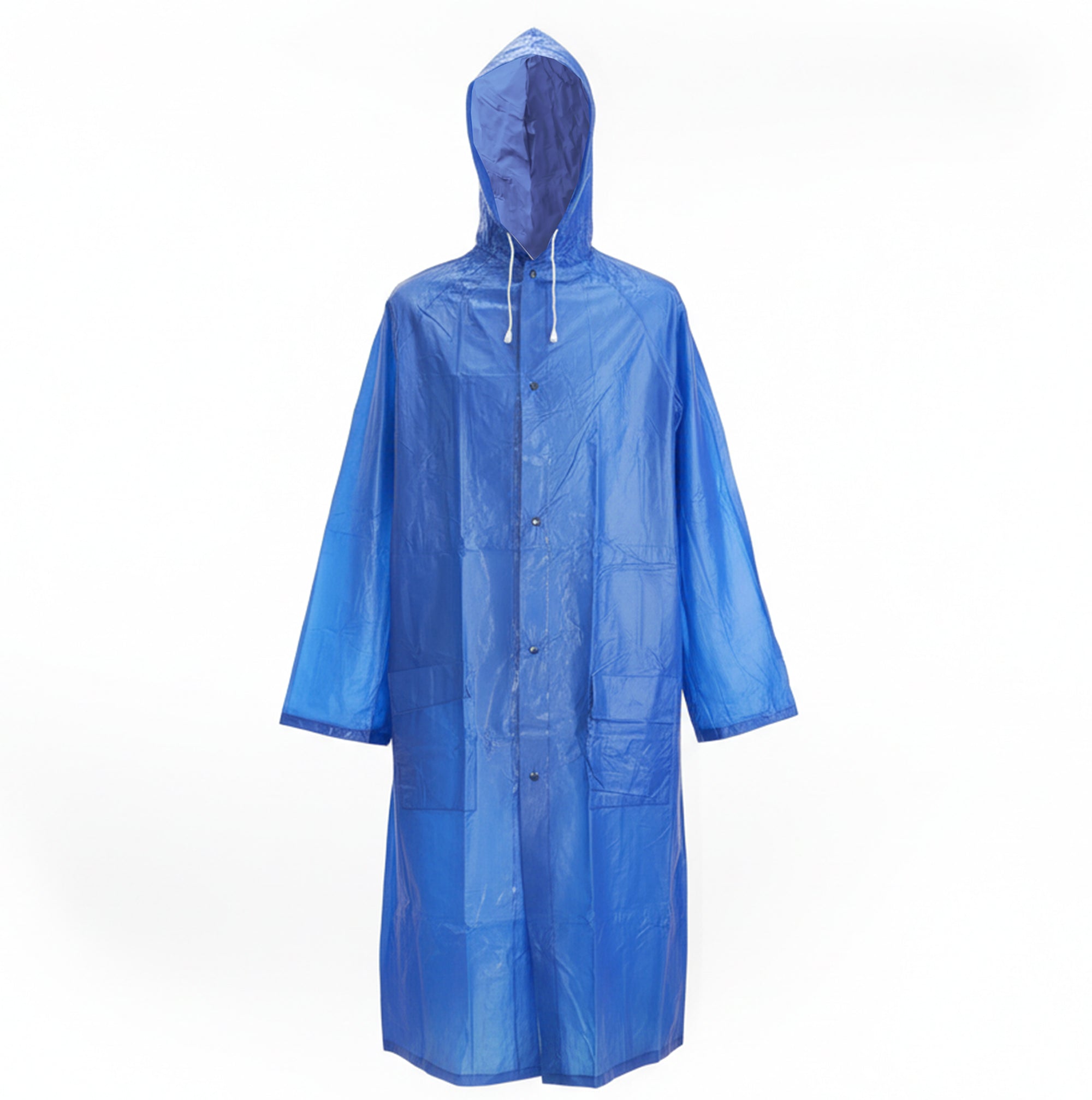 WHOSALE Adult Raincoat Long style,hooded with drawstring,2 pockets with flaps