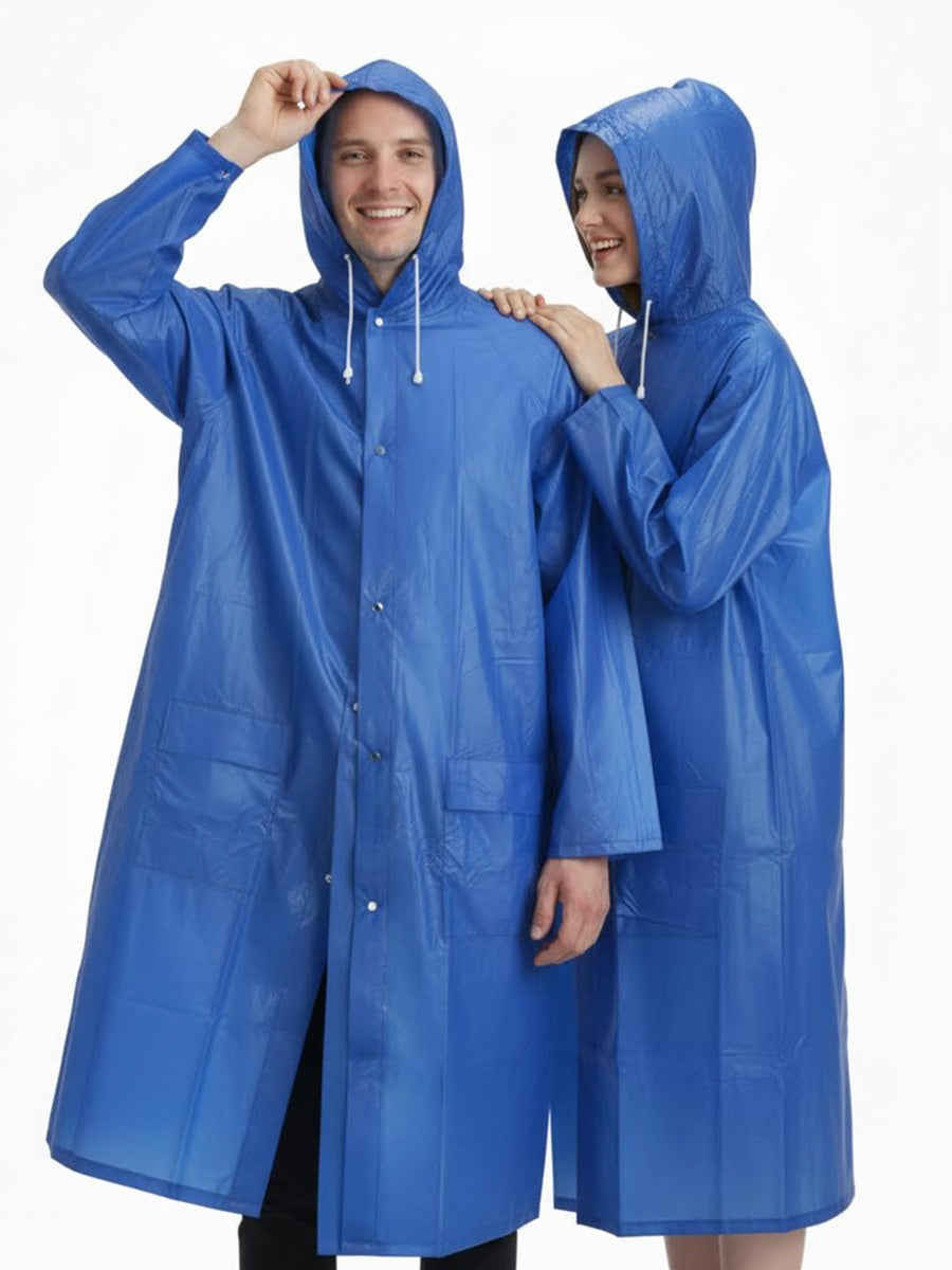 WHOSALE Adult Raincoat Long style,hooded with drawstring,2 pockets with flaps