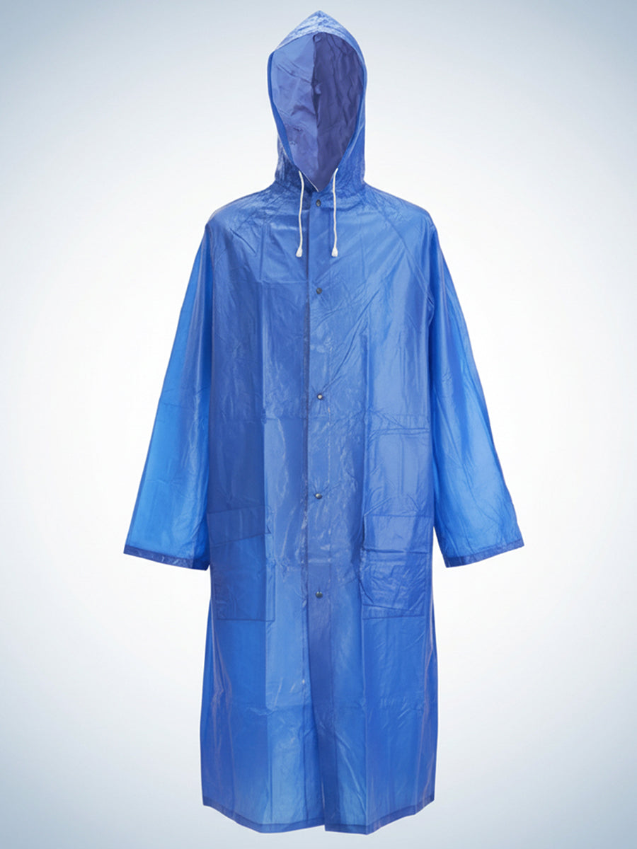 WHOSALE Adult Raincoat Long style,hooded with drawstring,2 pockets with flaps