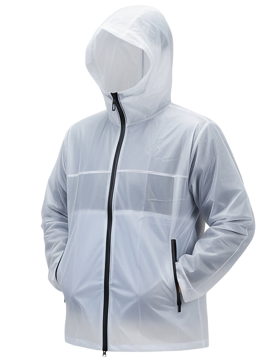 Adult Raincoat middle length frosted white