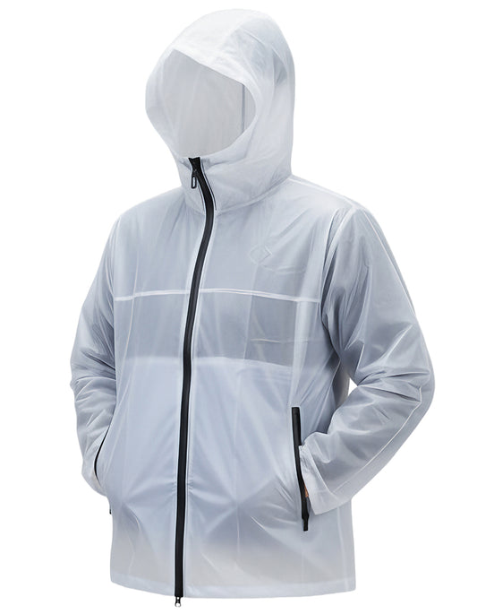 Adult Raincoat middle length frosted white
